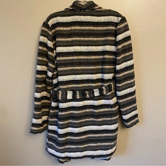 Jack by BB Dakota Belted Cardigan Knit Sweater Women's S Southwest Fleece Black - Picture 2 of 12